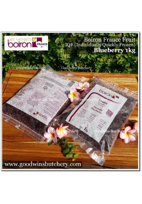 Fruit frozen IQF (Individual Quickly Frozen) Boiron France 1kg MYRTILLE BLUEBERRY (PRE-ORDER available 1-3 work days)